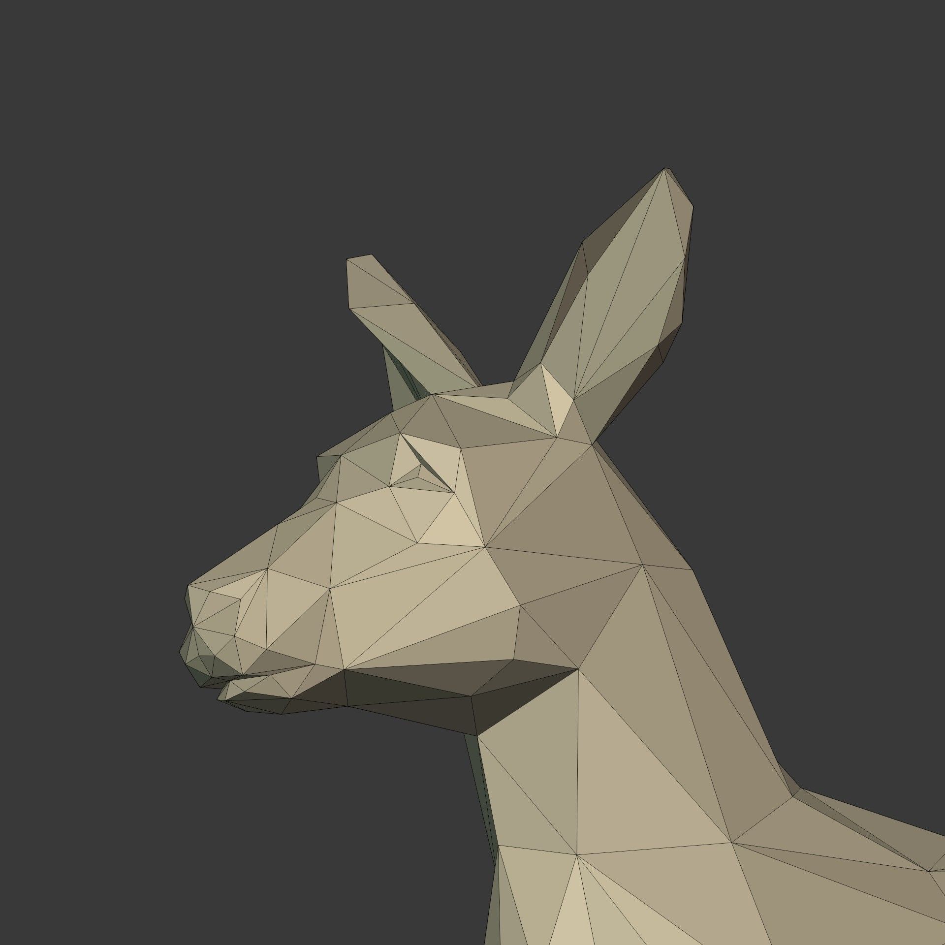 Low Poly Cartoon Kangaroo Low-poly 3D model_14
