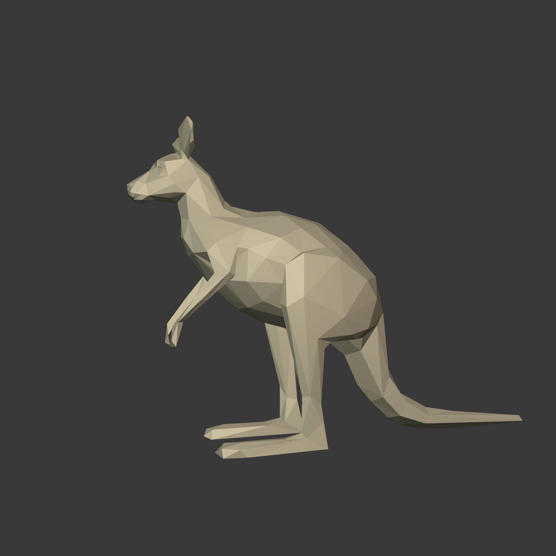 Low Poly Cartoon Kangaroo Low-poly 3D model_1