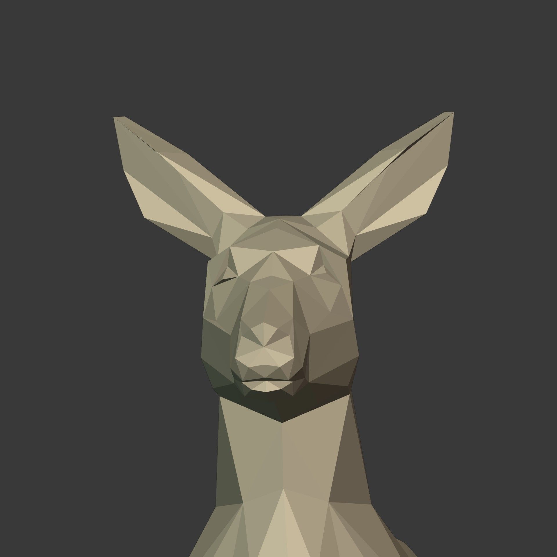 Low Poly Cartoon Kangaroo Low-poly 3D model_15