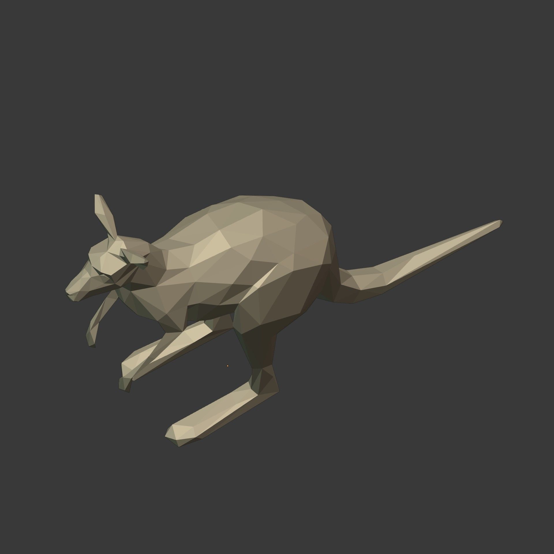Low Poly Cartoon Kangaroo Low-poly 3D model_9