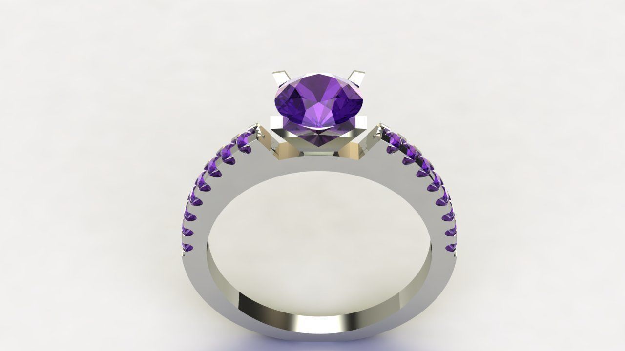 Purple Ring 3D Low-poly 3D model_1
