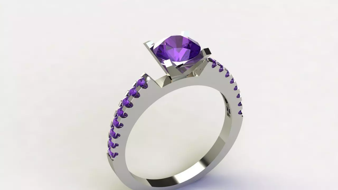 Purple Ring 3D Low-poly 3D model_0