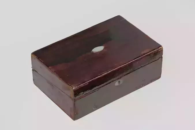 Wooden Box Mini Writing Desk Ink Well 3D scan 4K PBR