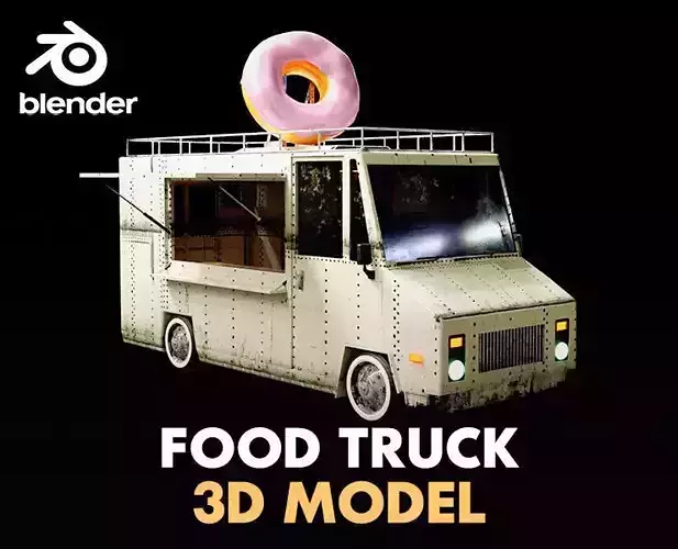 food truck Low-poly 3D model