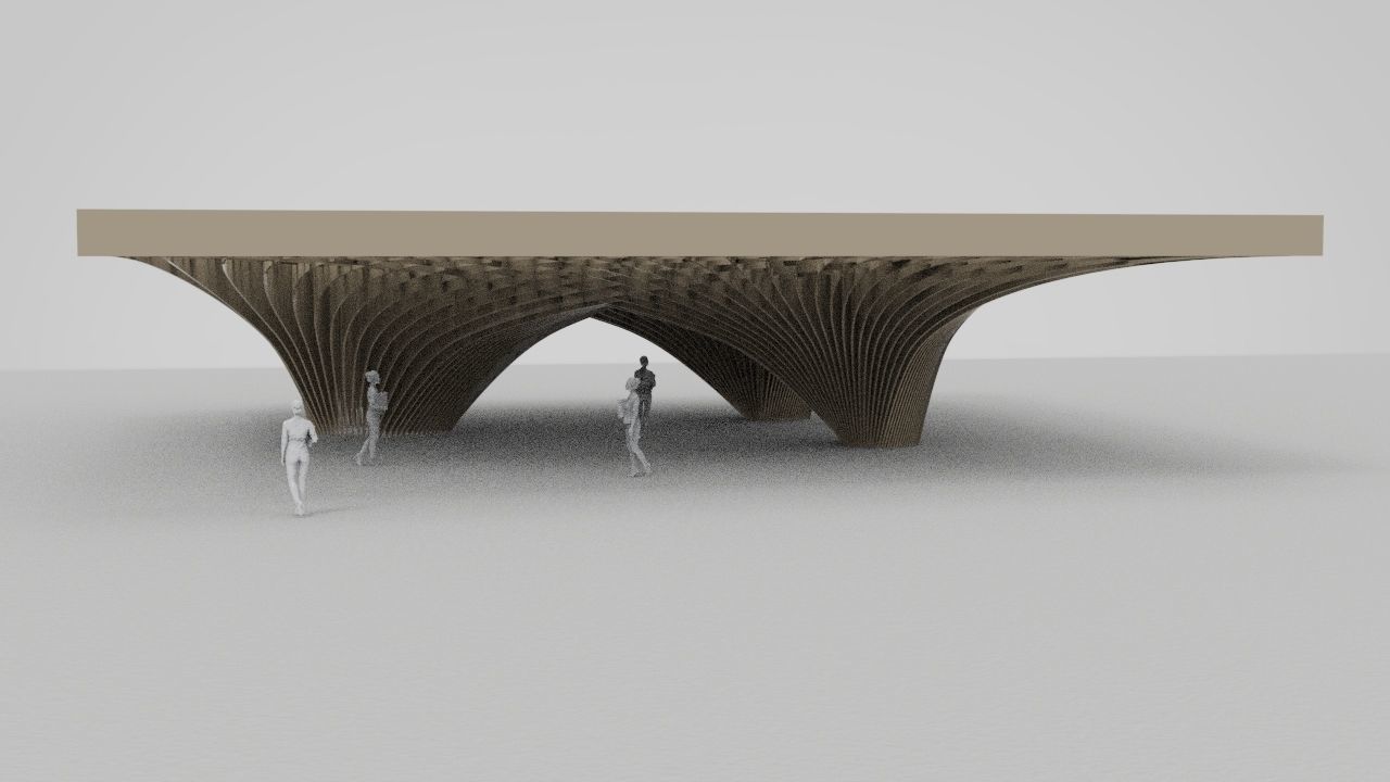 Spiral Waffle Pavilion 3D model_1