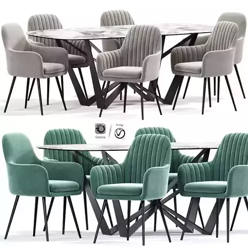 Eula Modern Accent Dining Chair Table