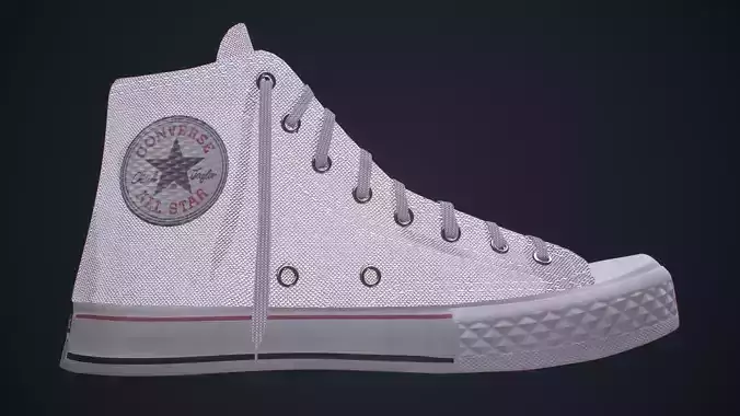 Converse Chuck Taylor All Star - White Low-poly 3D model