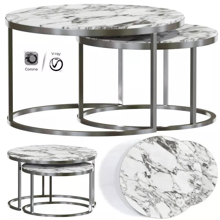 Sardinia Coffee Table Set 3D model_0