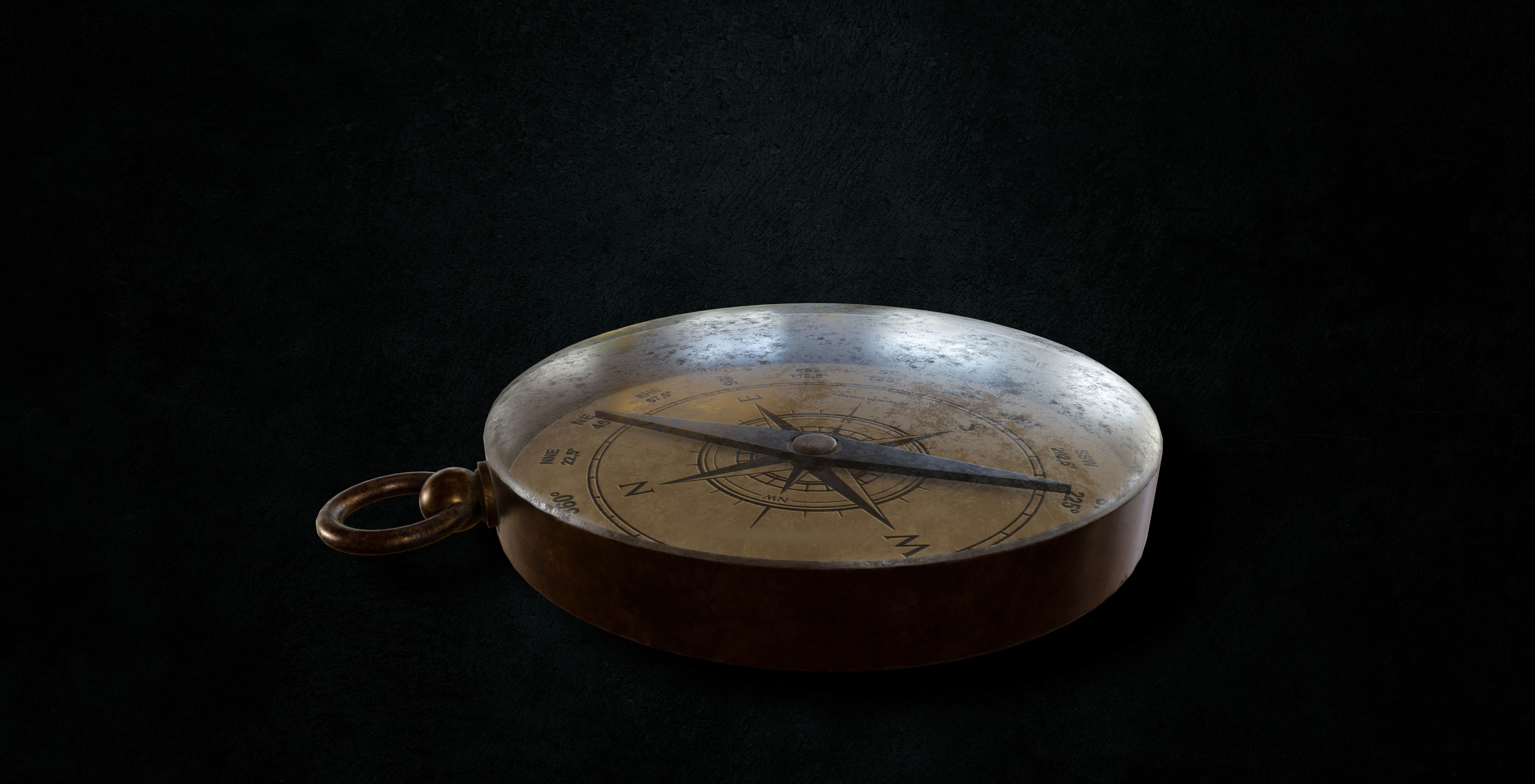 Old Brass Compass 3D model Low-poly 3D model_3