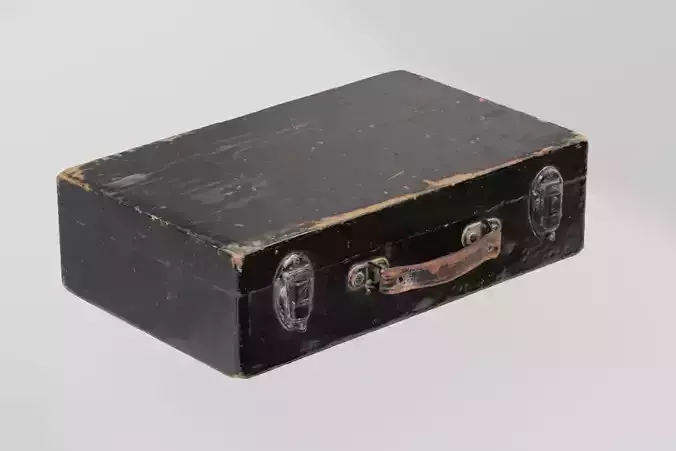 Wooden Box for Theatre Makeup and Wigs 3D scan PBR 4K textures