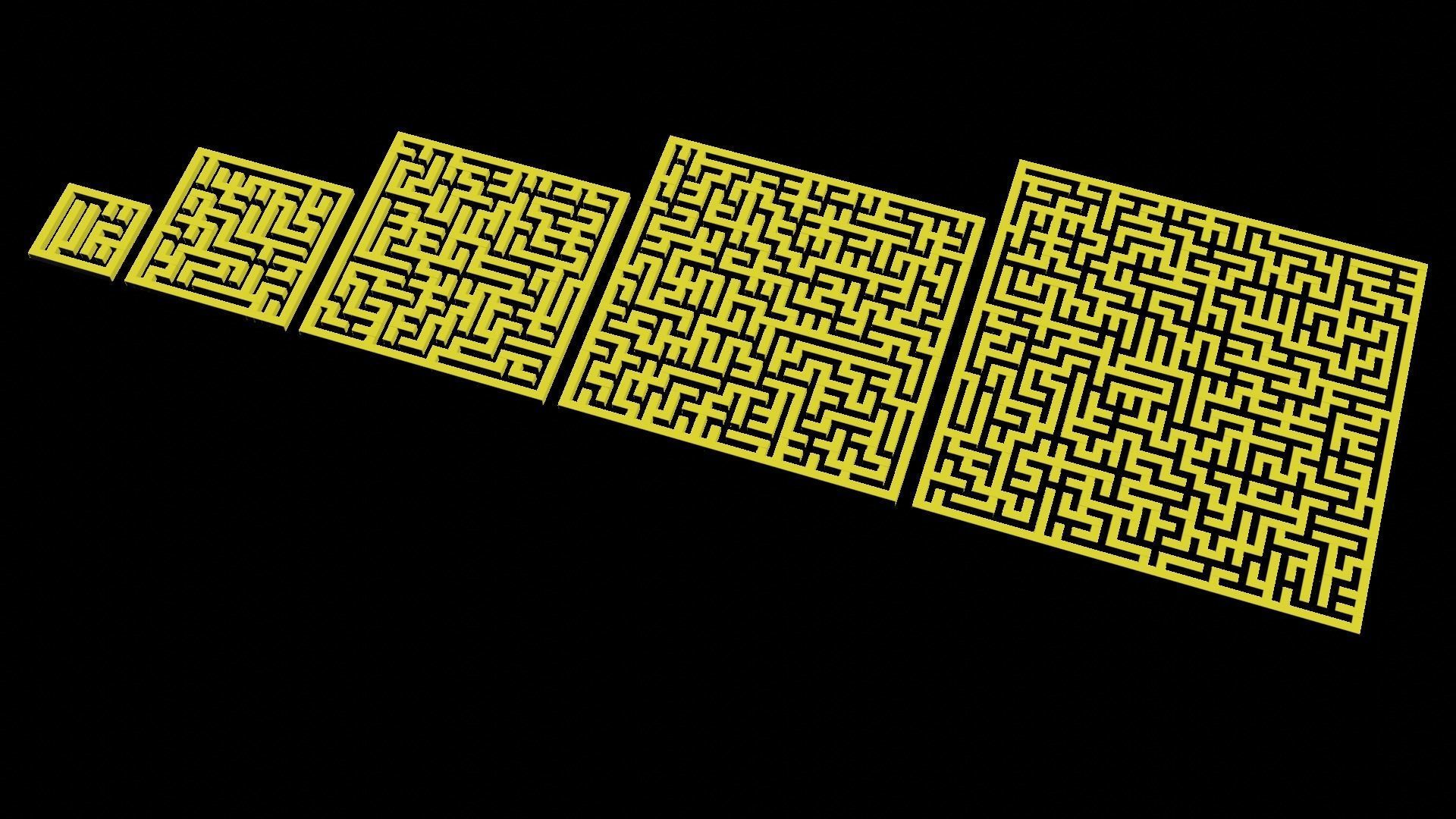 Low Poly Smart mazes collection 11x11 to 51x51 Low-poly 3D model_5