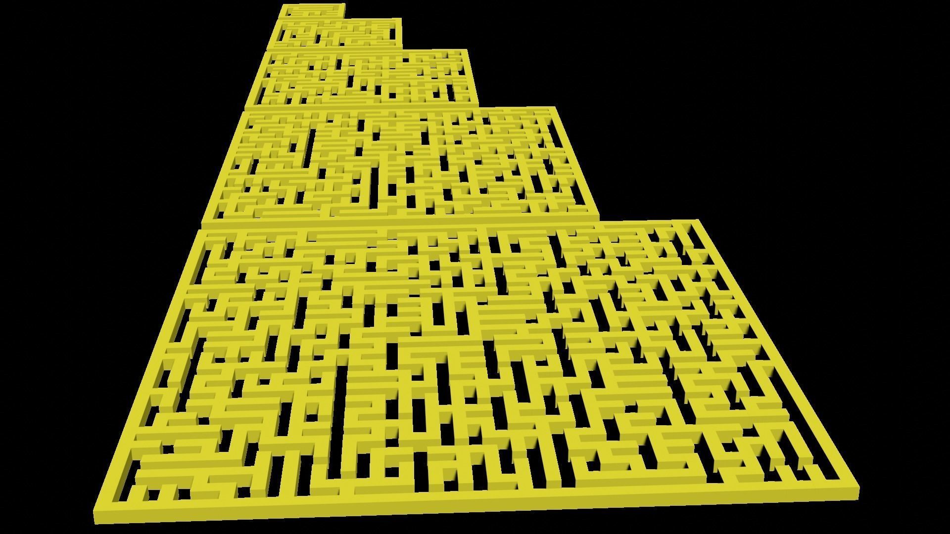 Low Poly Smart mazes collection 11x11 to 51x51 Low-poly 3D model_7