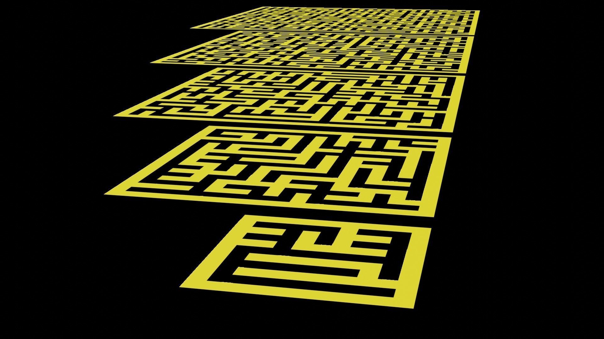 Low Poly Smart mazes collection 11x11 to 51x51 Low-poly 3D model_6