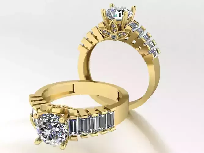 baguette solitaire ring