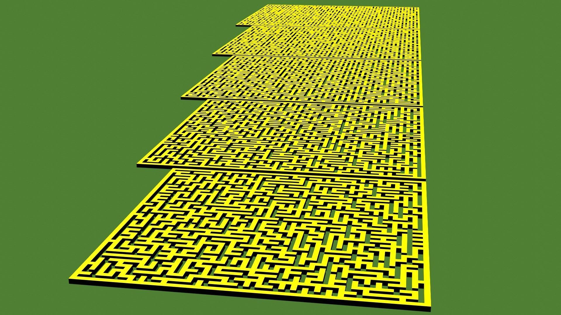 Low Poly Smart mazes collection 61x61 to 101x101 Low-poly 3D model_7