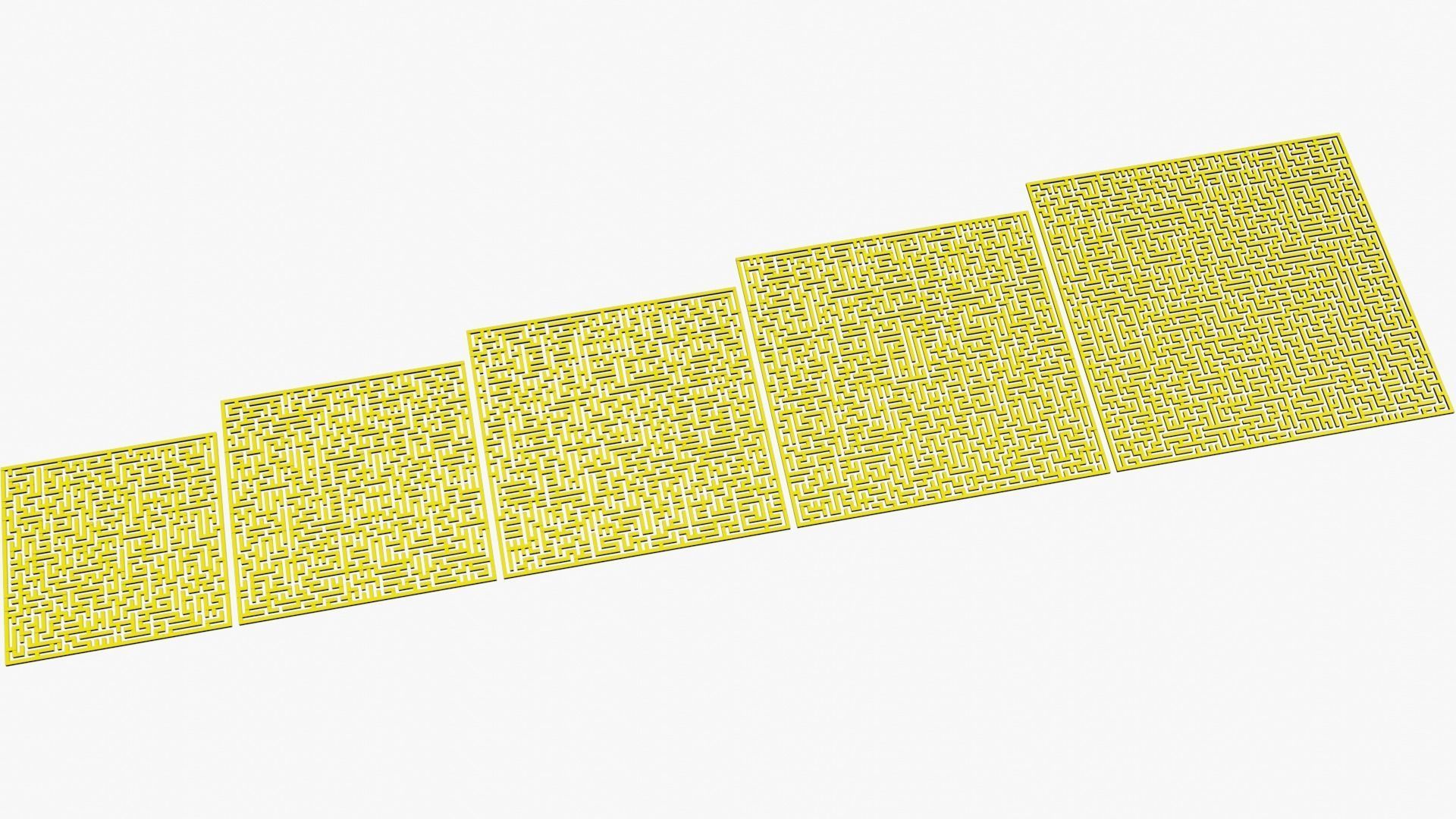 Low Poly Smart mazes collection 61x61 to 101x101 Low-poly 3D model_2