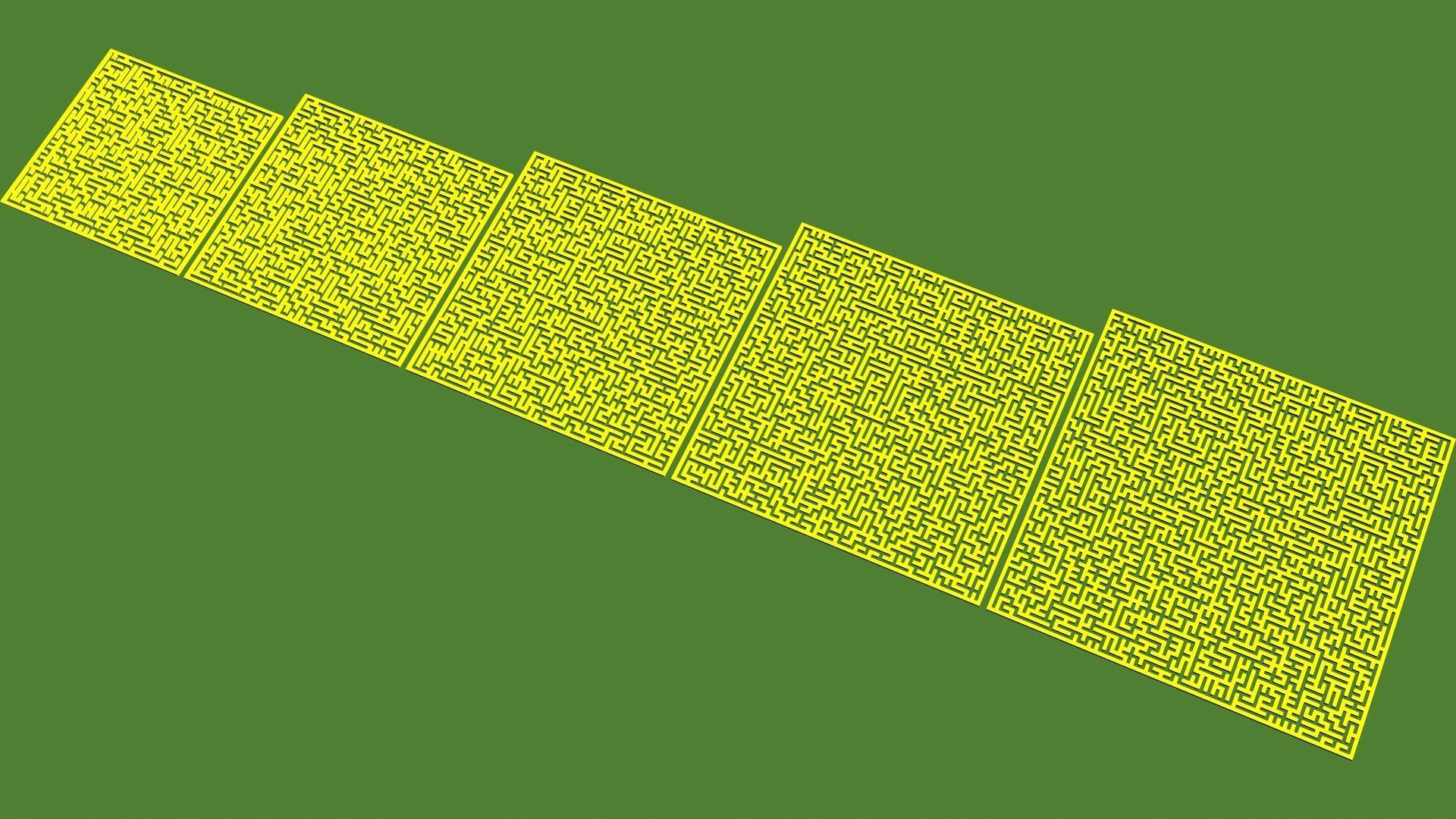 Low Poly Smart mazes collection 61x61 to 101x101 Low-poly 3D model_5