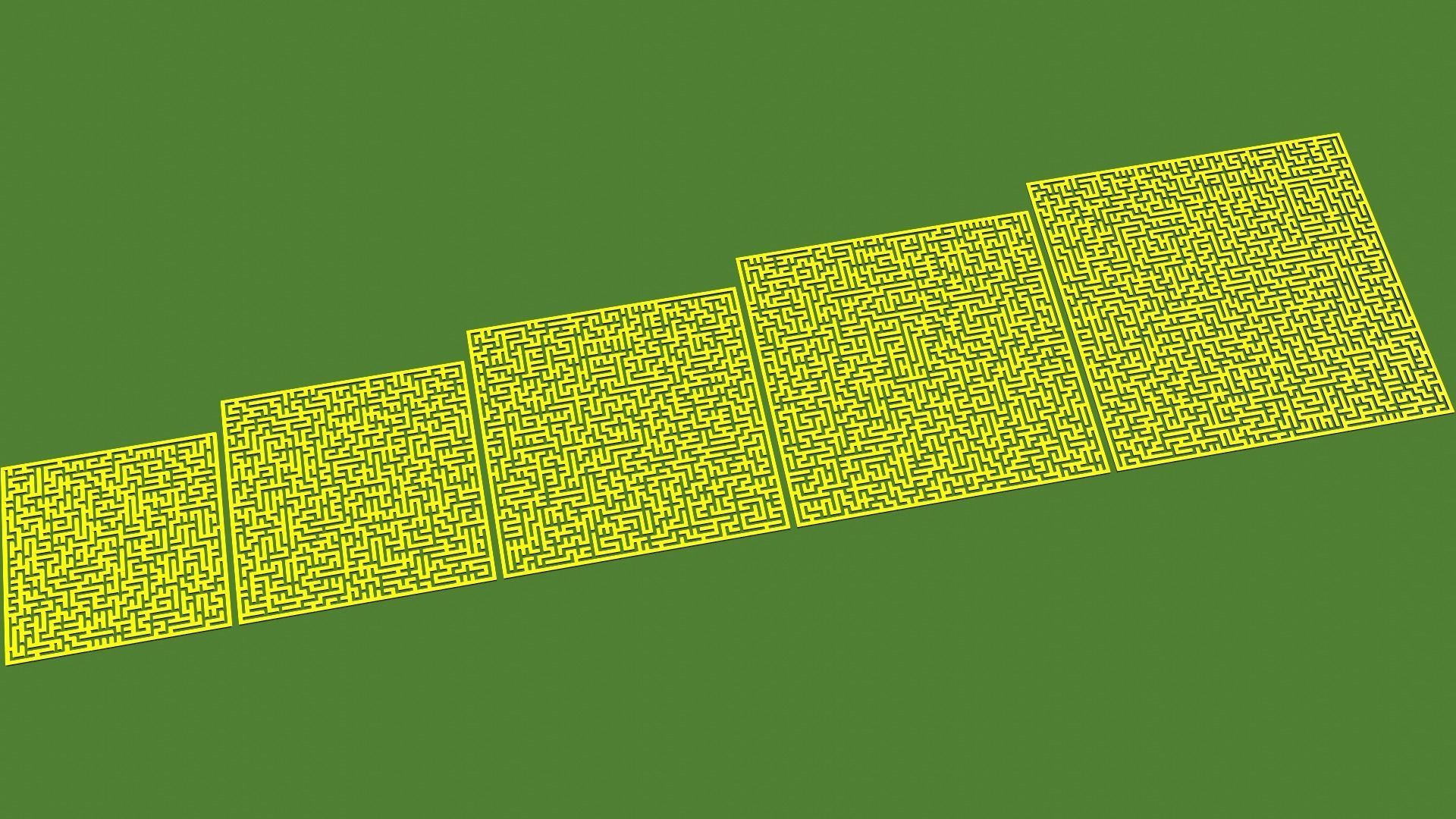 Low Poly Smart mazes collection 61x61 to 101x101 Low-poly 3D model_3