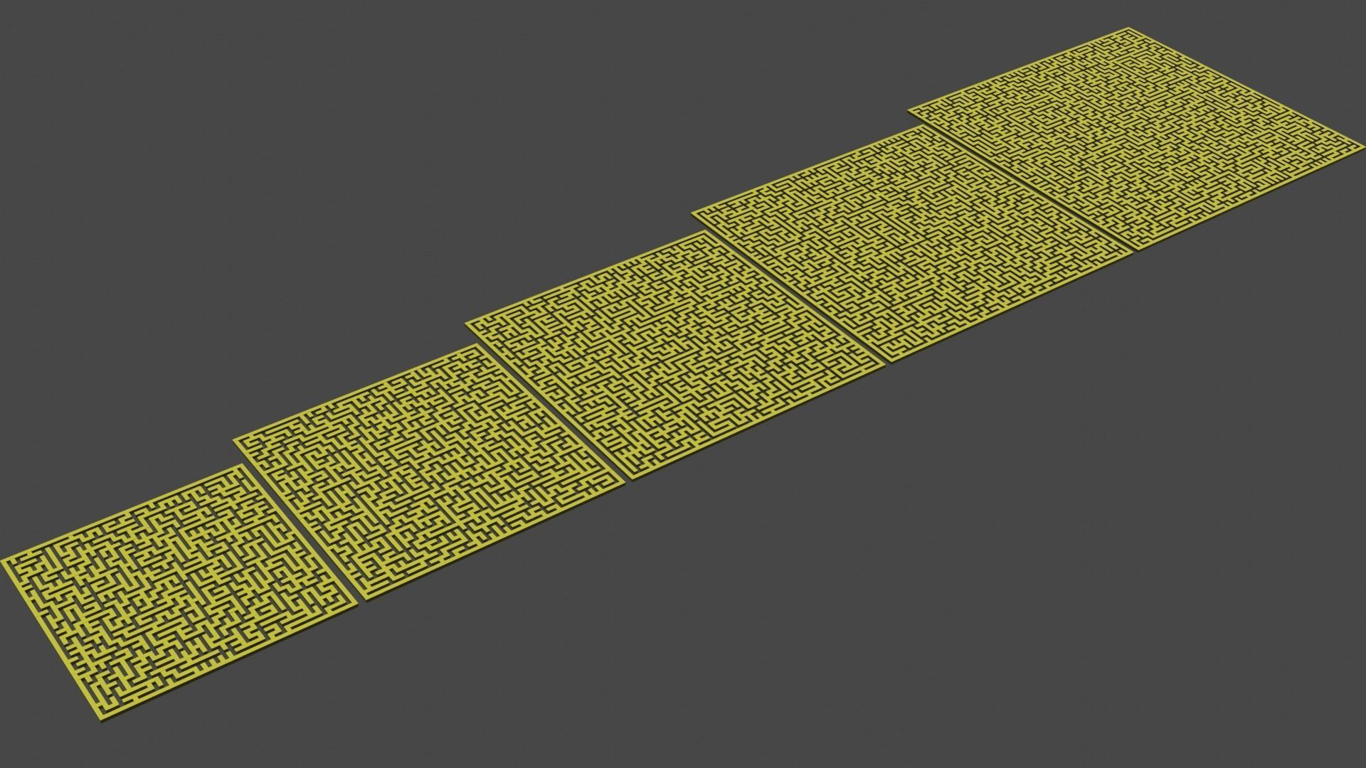 Low Poly Smart mazes collection 61x61 to 101x101 Low-poly 3D model_8