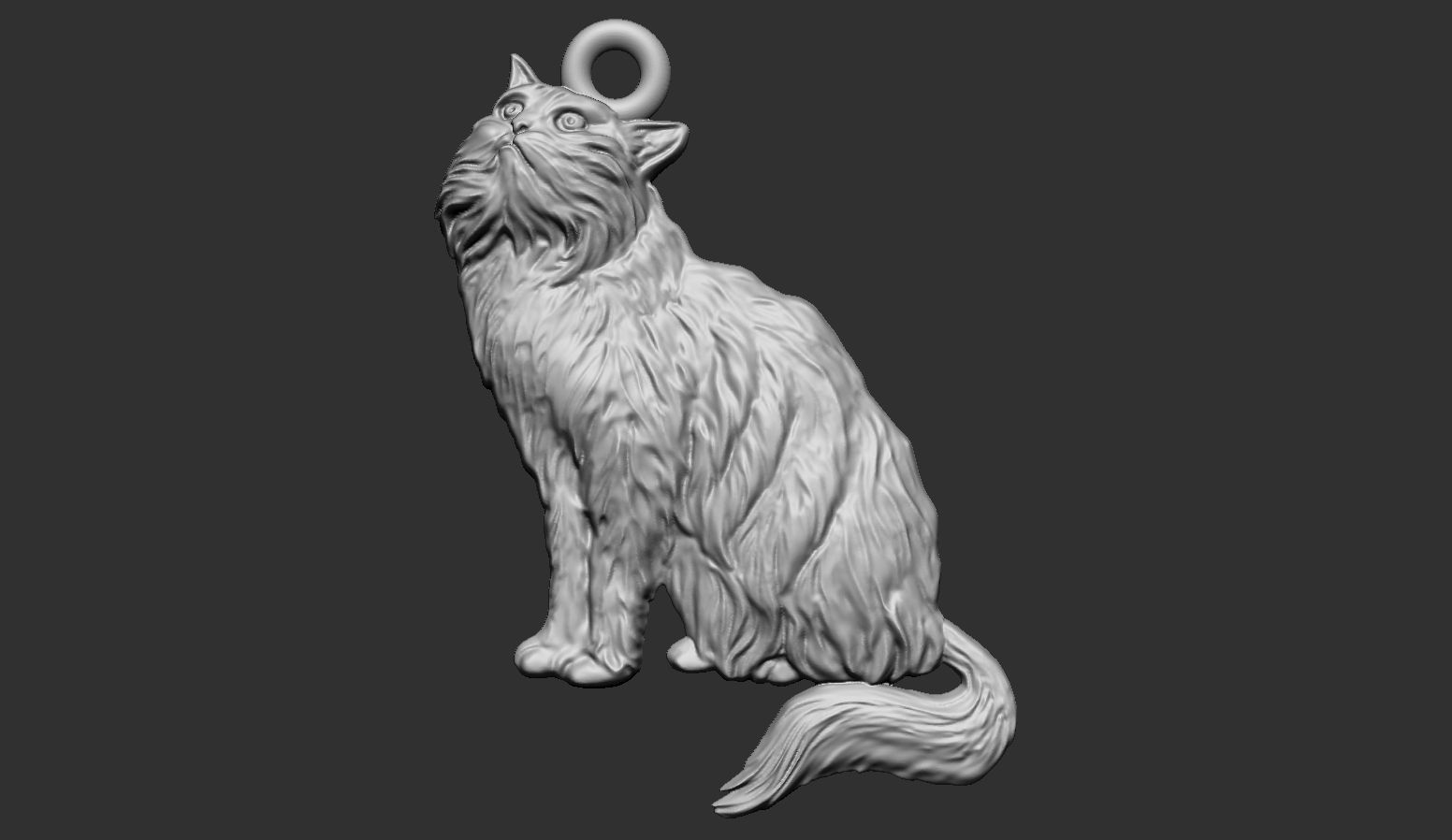 Cat Pendant  3D print model_9