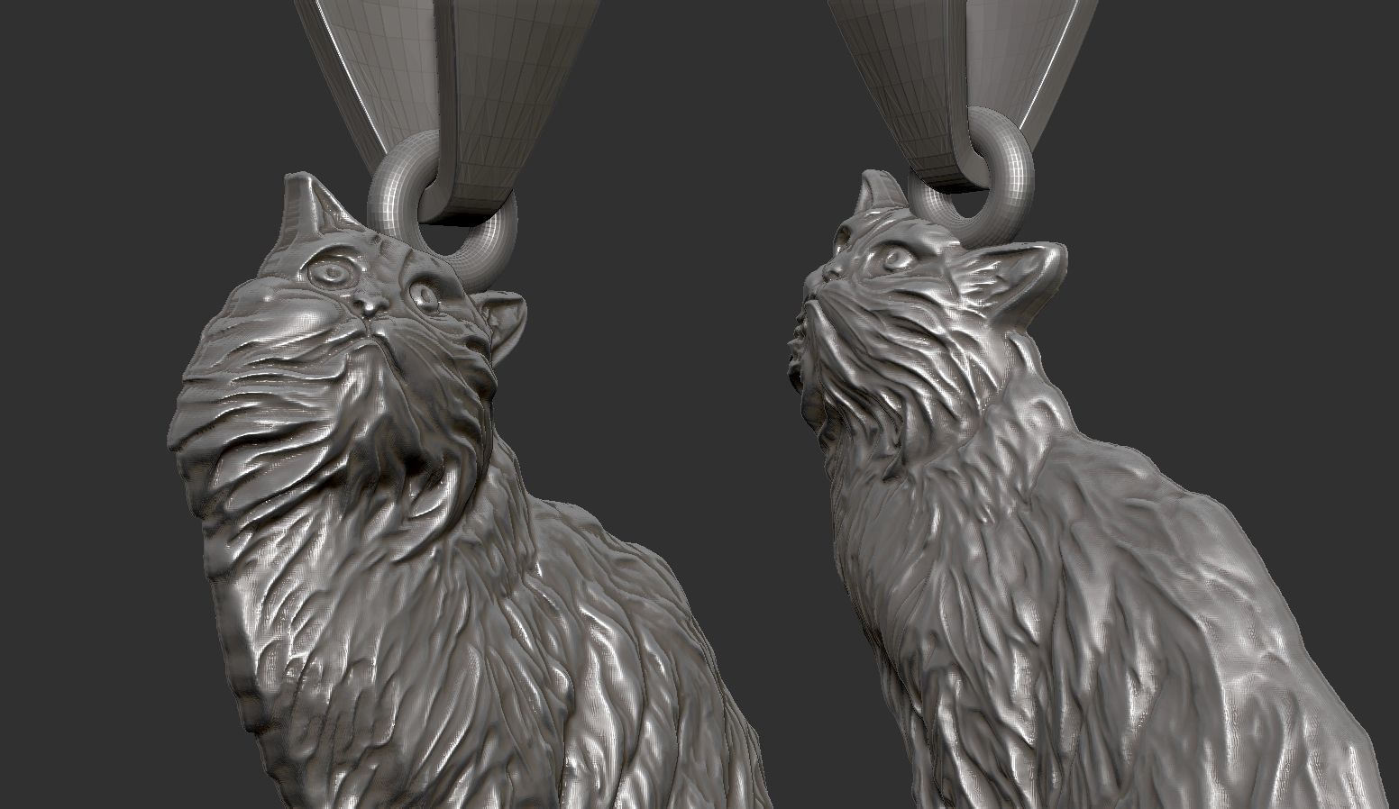 Cat Pendant  3D print model_5