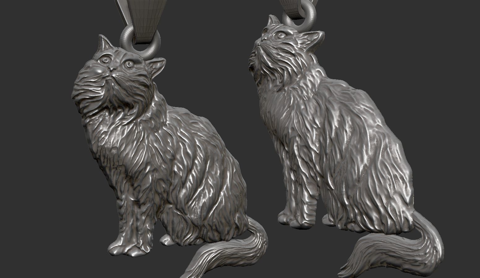 Cat Pendant  3D print model_6