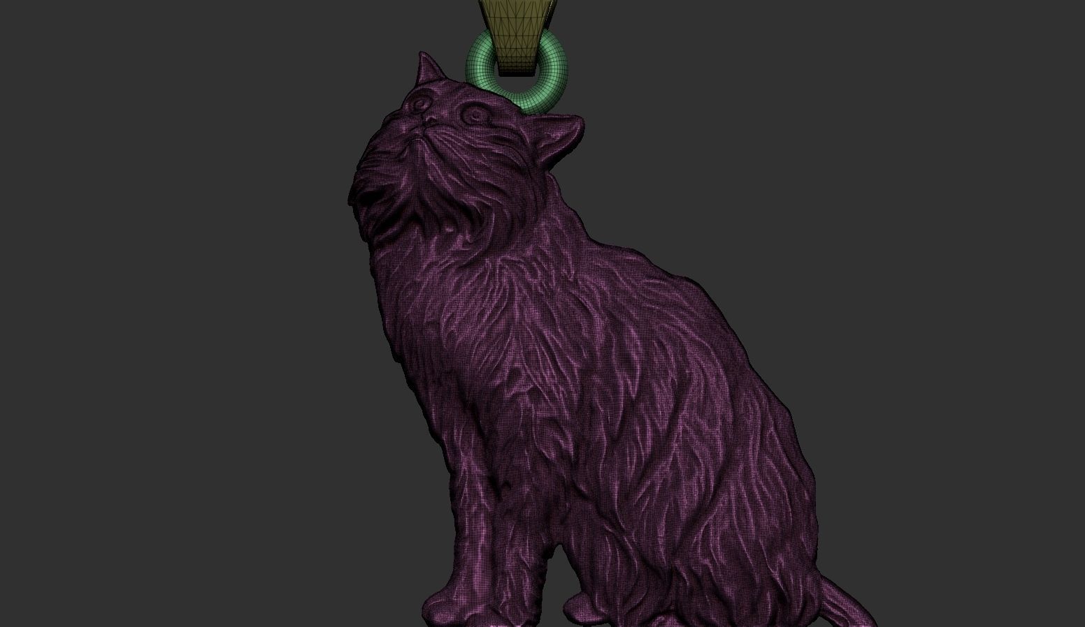 Cat Pendant  3D print model_8