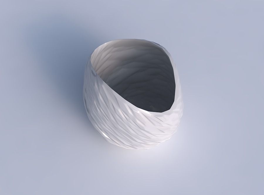 Bowl compressed 3 with twisted rocky bulges 3D print model_1