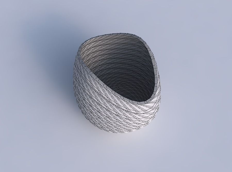 Bowl compressed 3 with twisted grid plates 3D print model_6