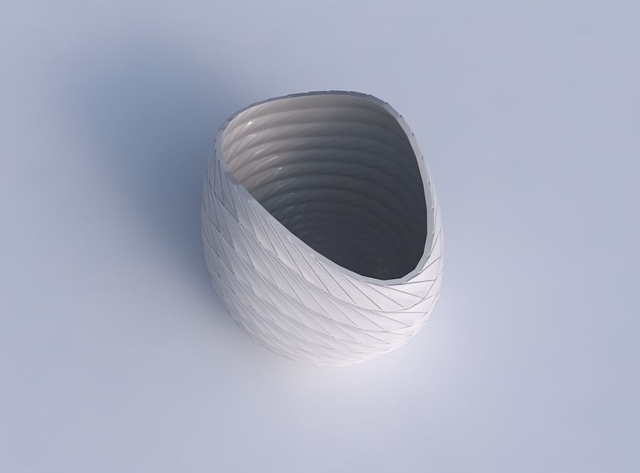 Bowl compressed 3 with twisted grid plates 3D print model_1