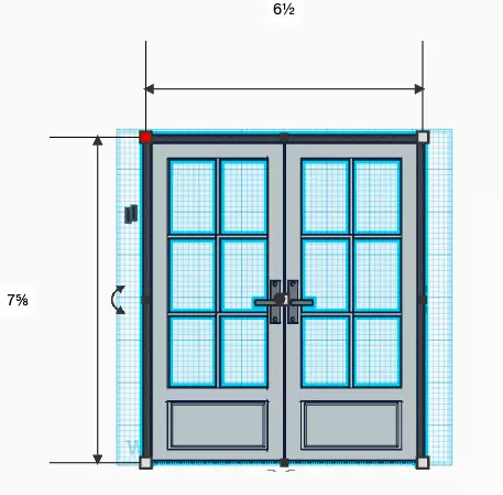 Dollhouse Double Doors 3D print model_0