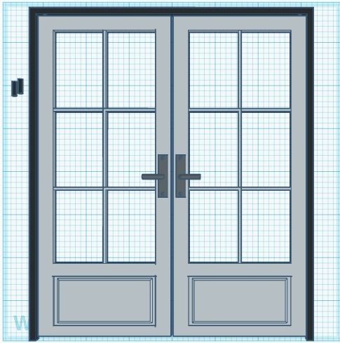 Dollhouse Double Doors 3D print model_1