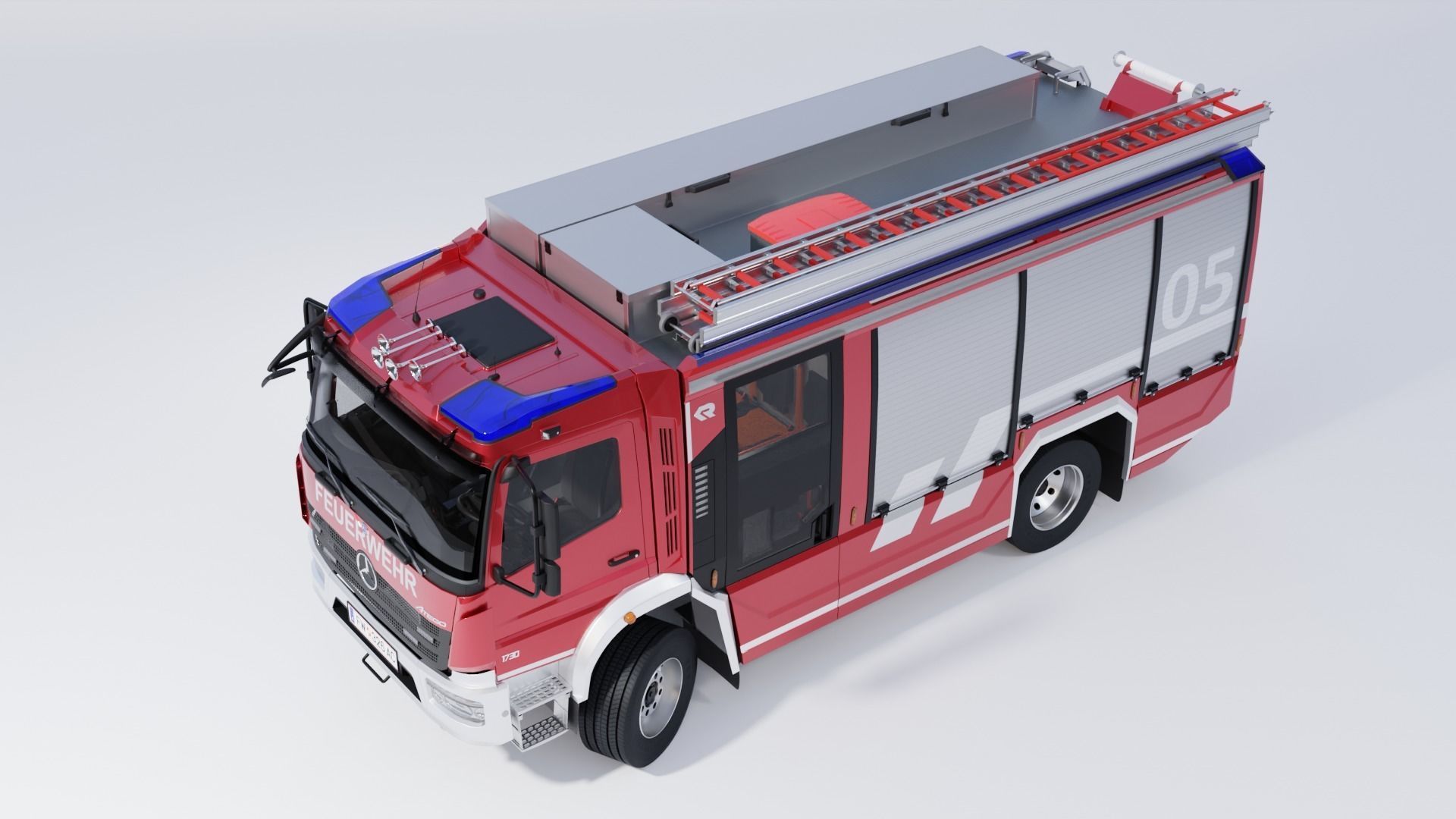 Rosenbauer AT Fire Truck 3D model rigged | CGTrader