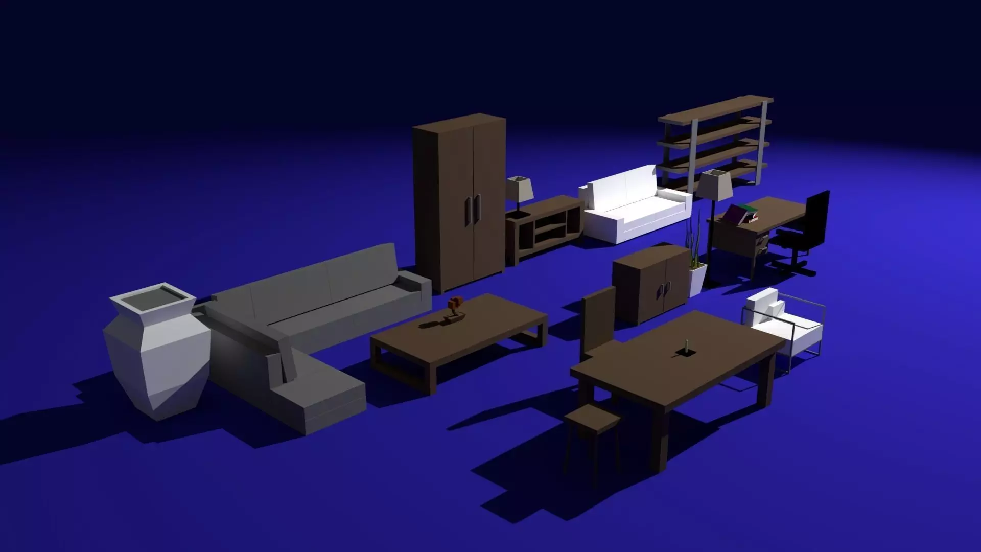 Furniture Pack Low-poly 3D model
