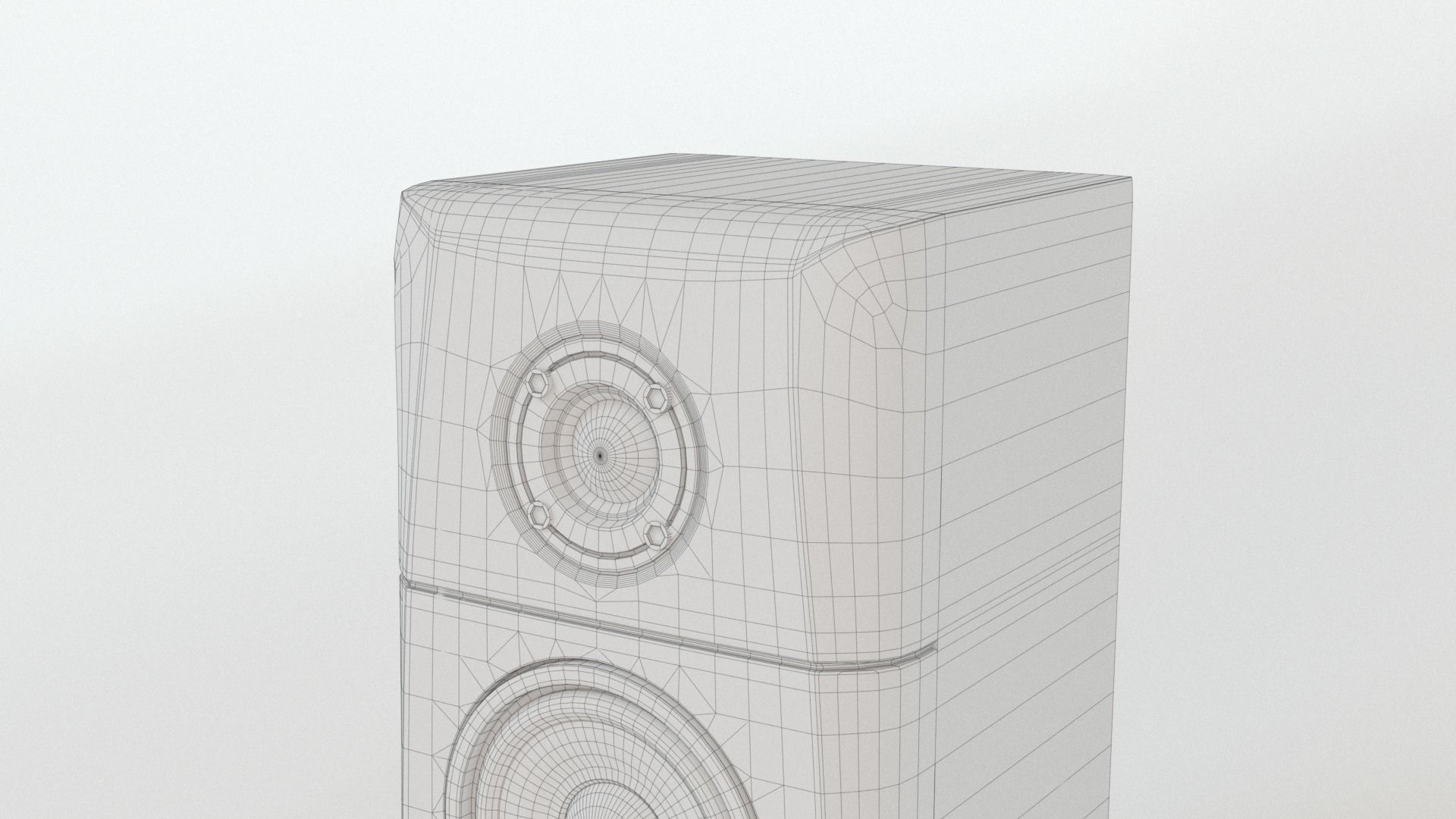 Wooden Desktop Speakers Low-poly 3D model_3