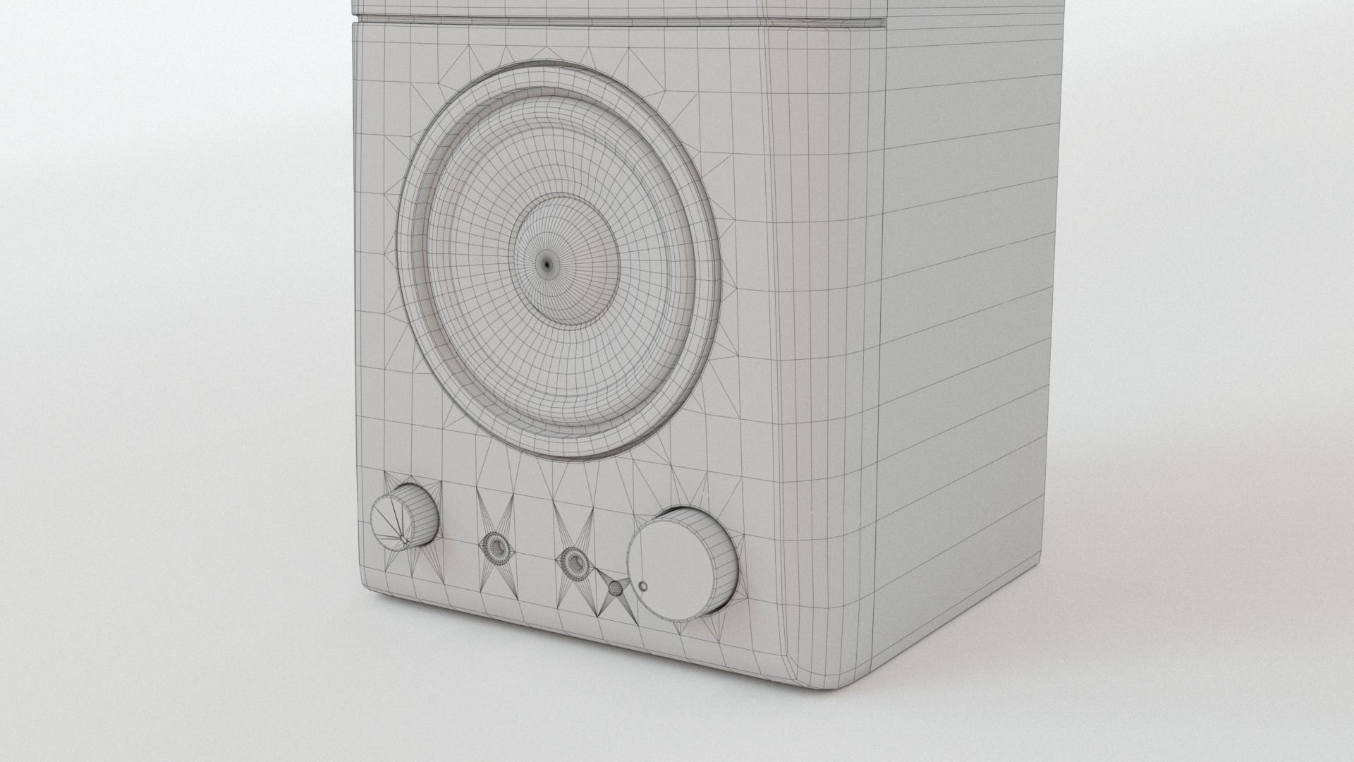 Wooden Desktop Speakers Low-poly 3D model_5