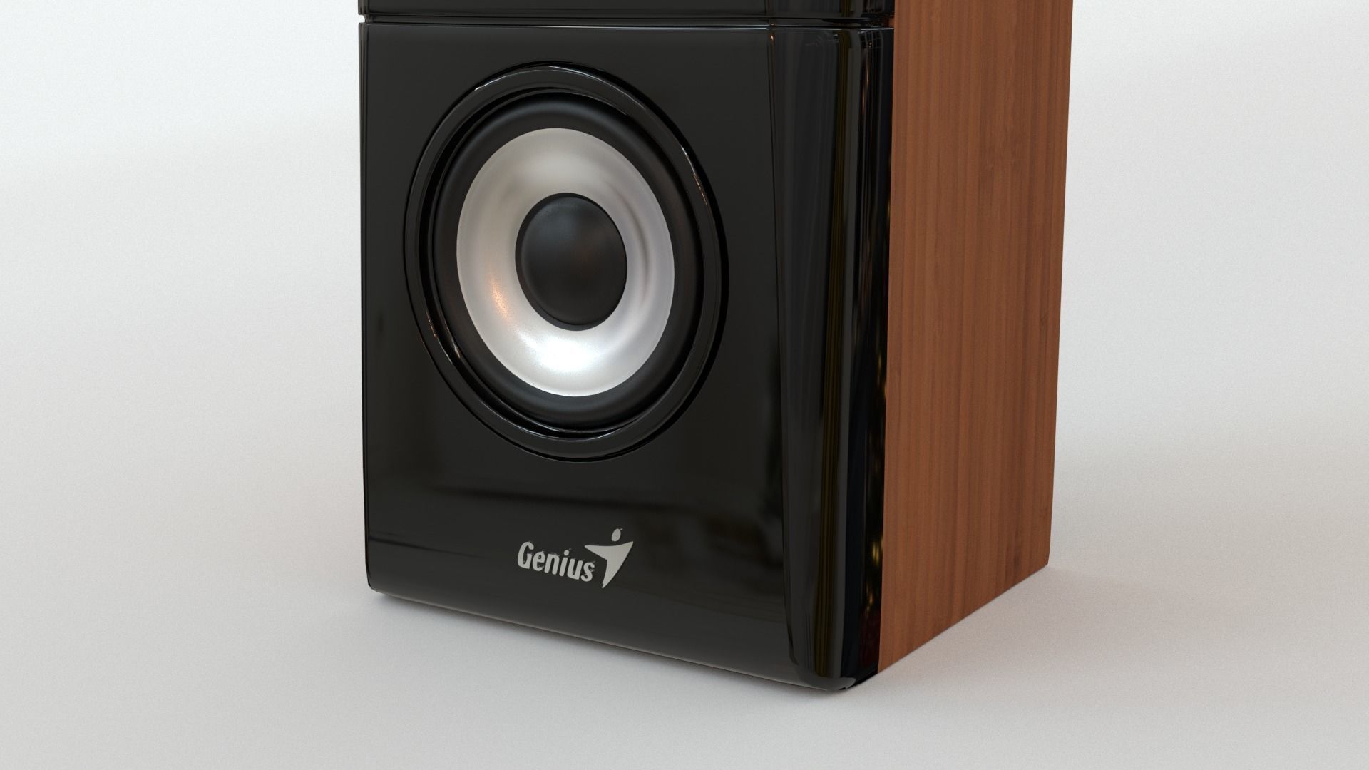 Wooden Desktop Speakers Low-poly 3D model_6