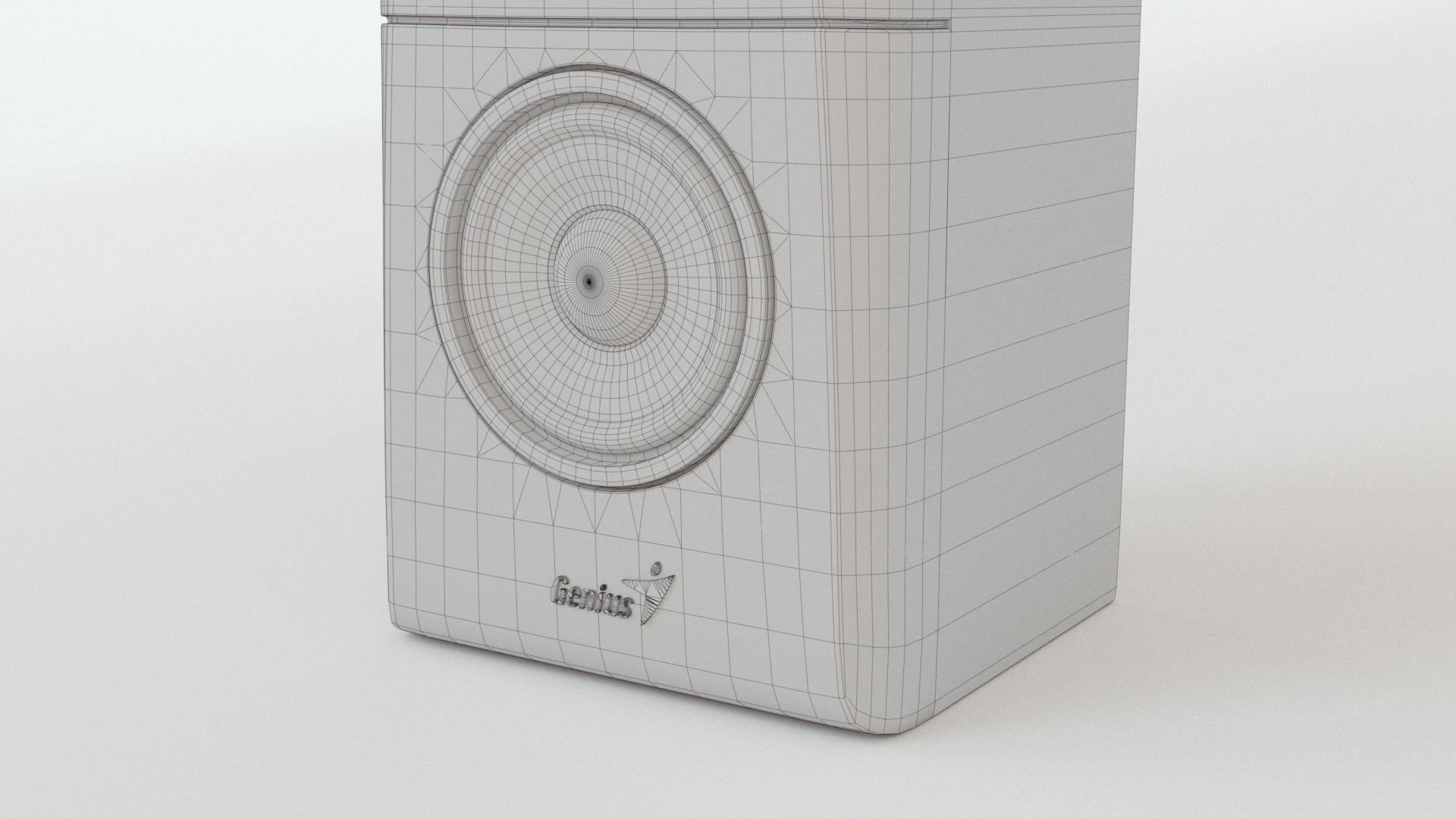 Wooden Desktop Speakers Low-poly 3D model_7