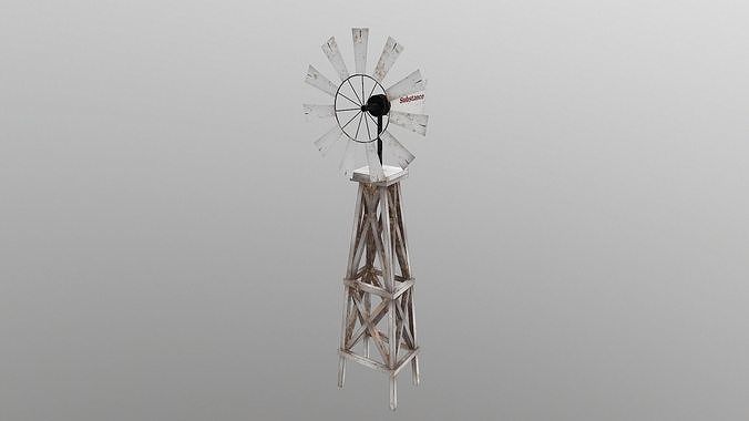 Windmill Low-poly 3D model