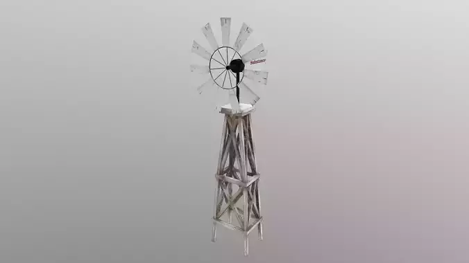 Windmill Low-poly 3D model