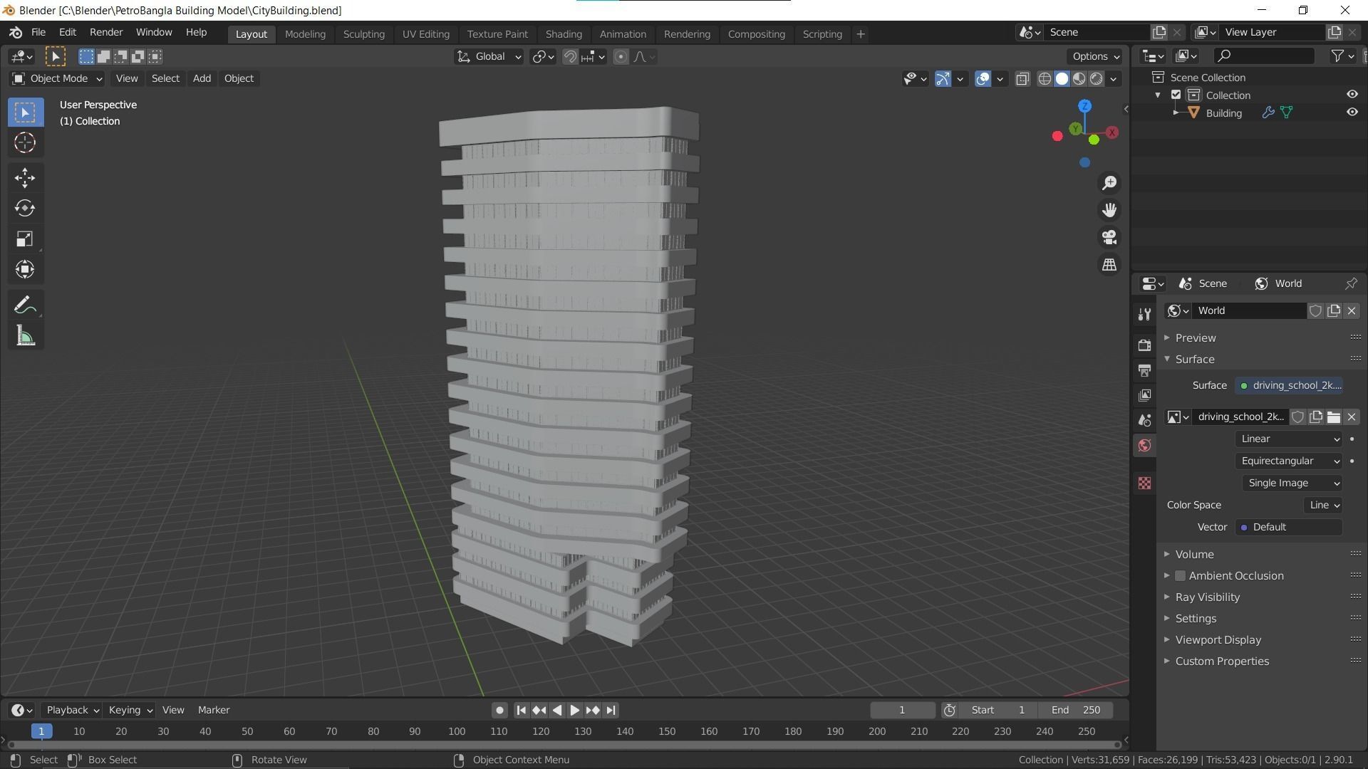 Modern Skyscraper Low-poly 3D model_3