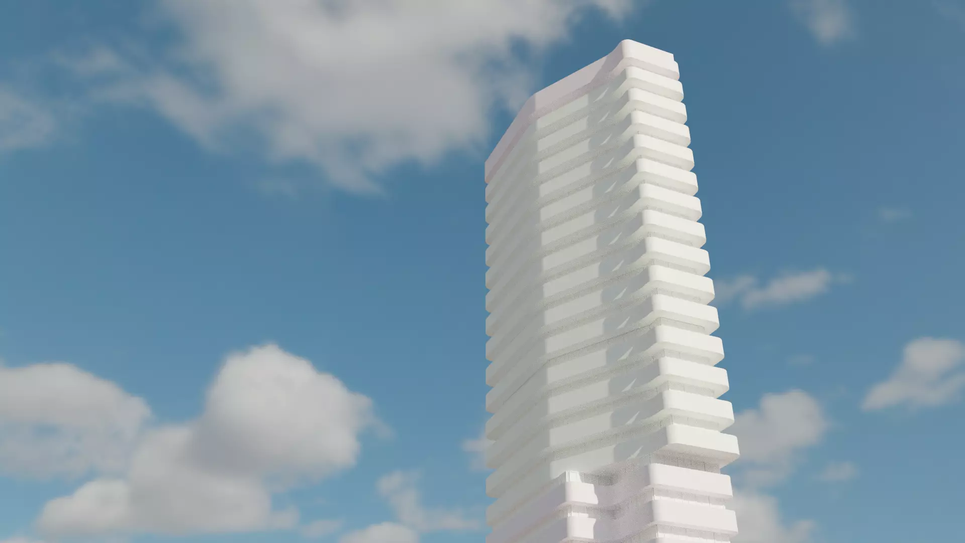 Modern Skyscraper Low-poly 3D model_0