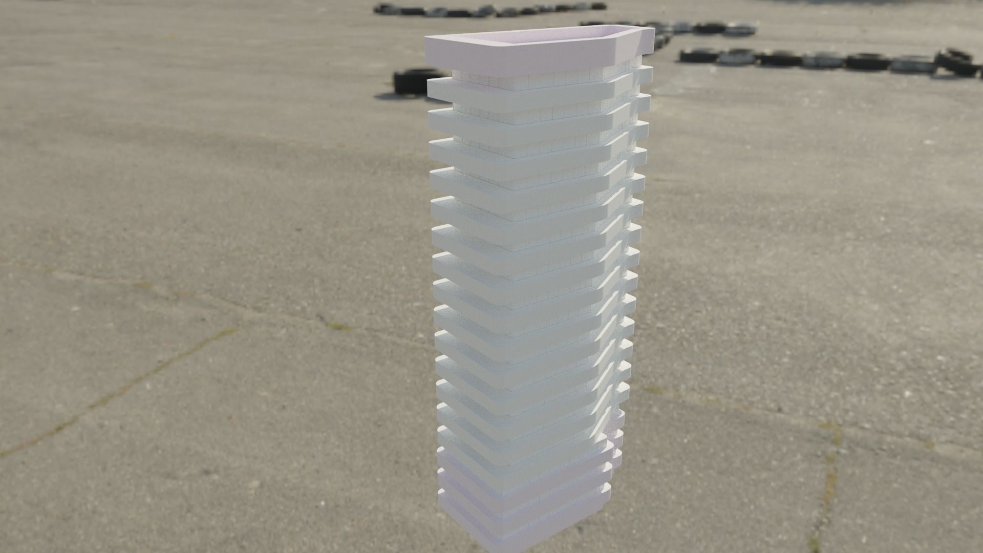 Modern Skyscraper Low-poly 3D model_2