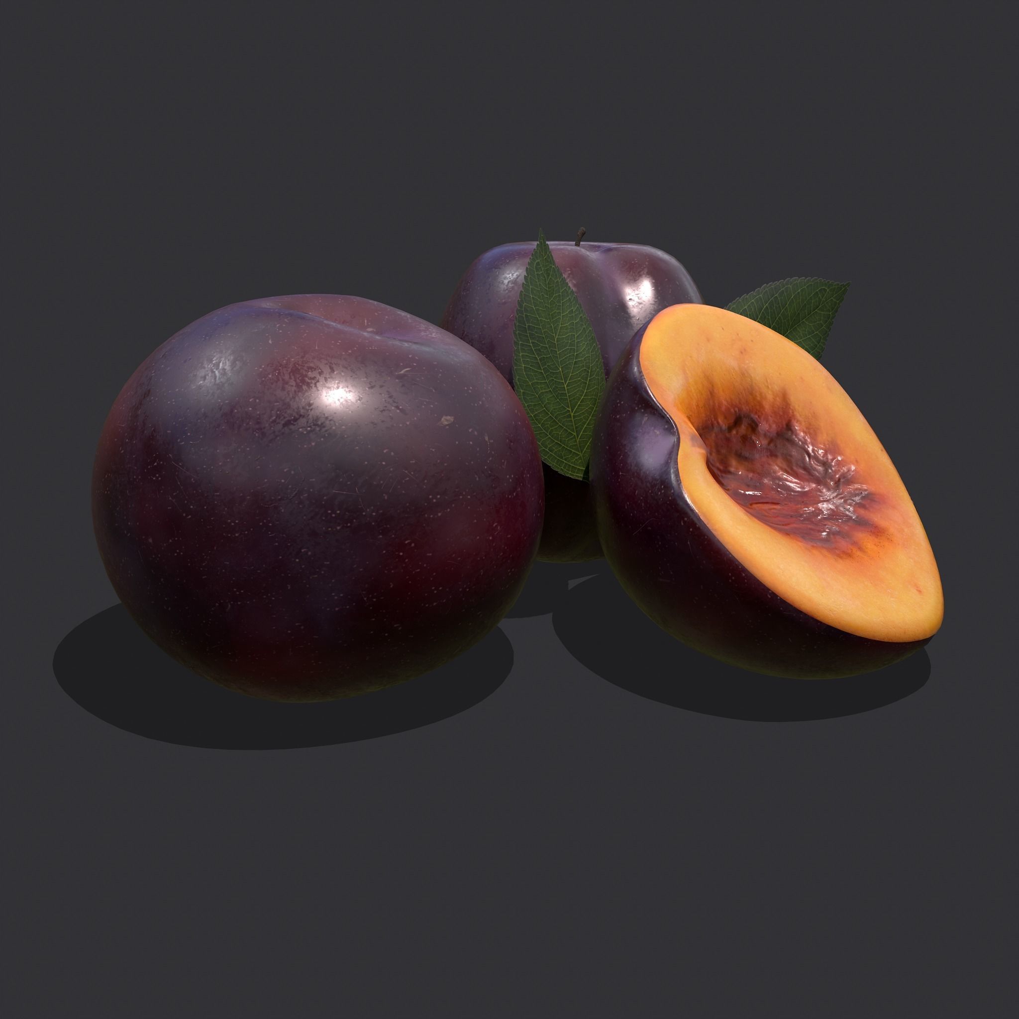 Plum Delicious Purple Low-poly 3D model_6