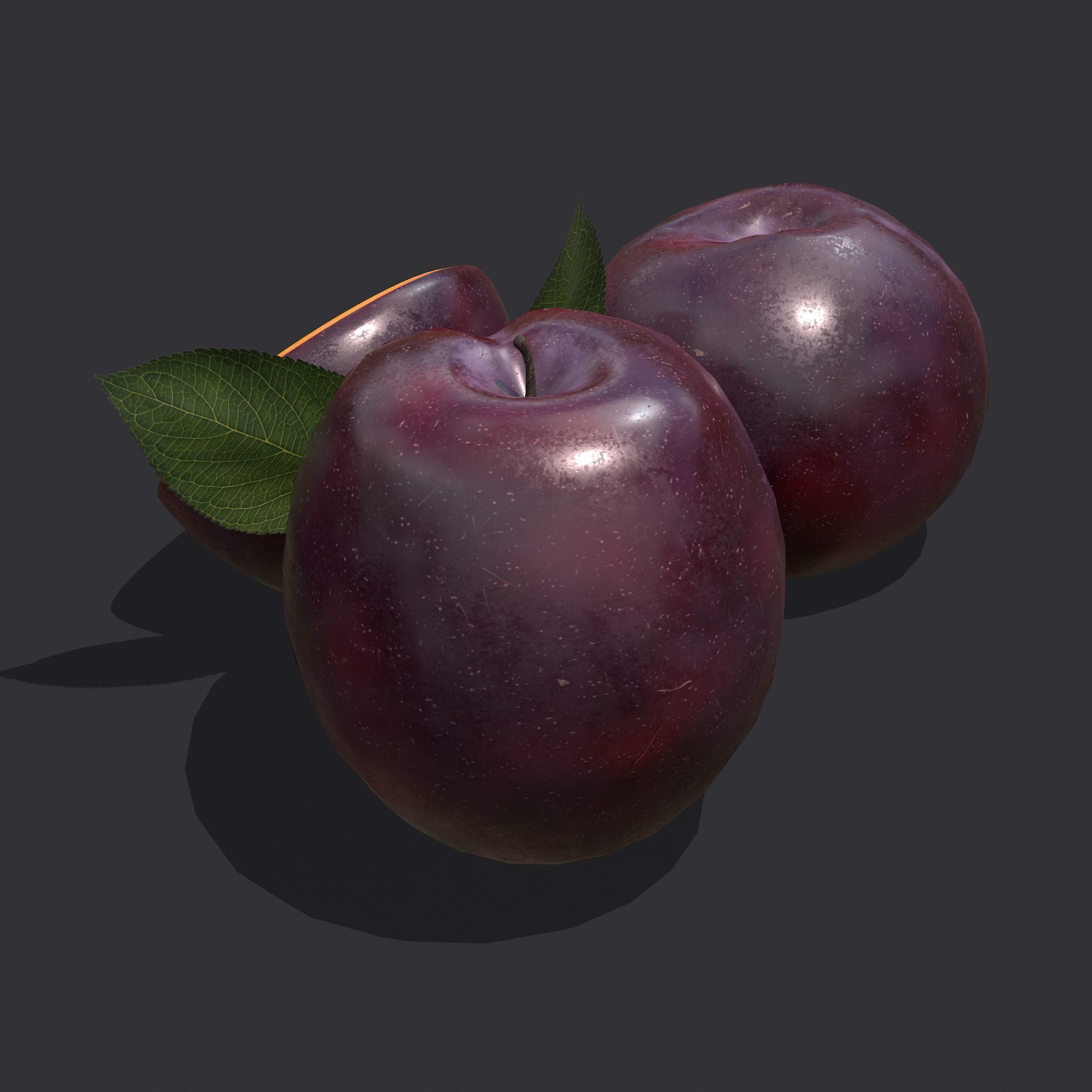 Plum Delicious Purple Low-poly 3D model_22