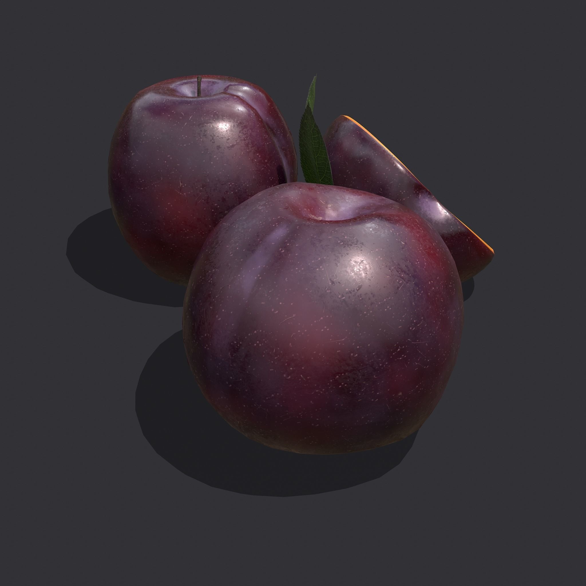 Plum Delicious Purple Low-poly 3D model_21