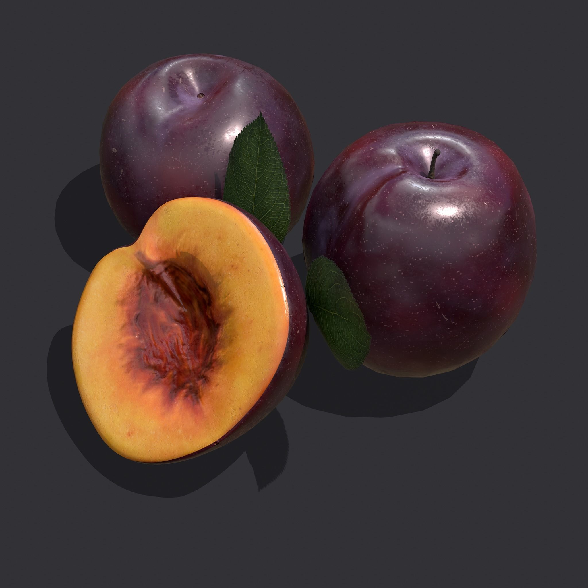 Plum Delicious Purple Low-poly 3D model_16