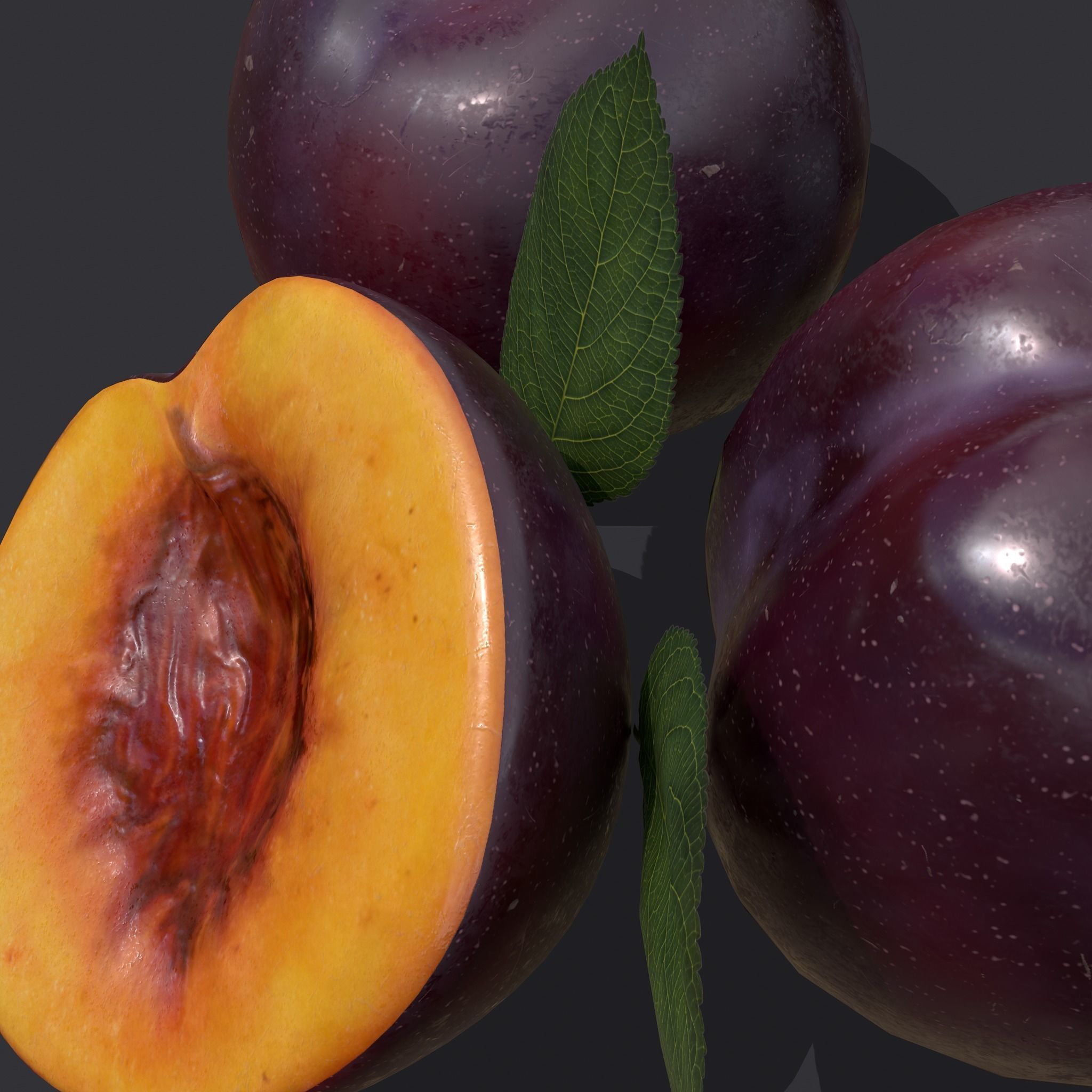 Plum Delicious Purple Low-poly 3D model_26