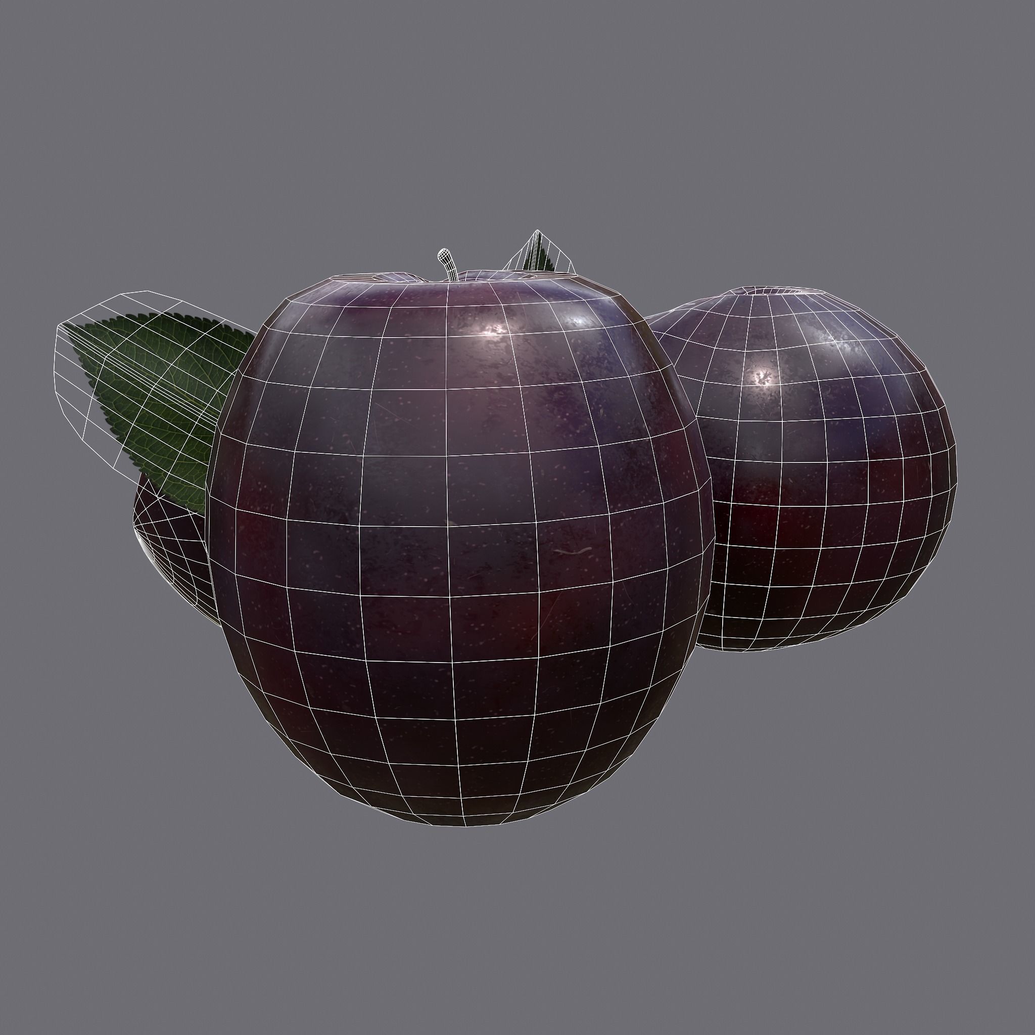 Plum Delicious Purple Low-poly 3D model_34