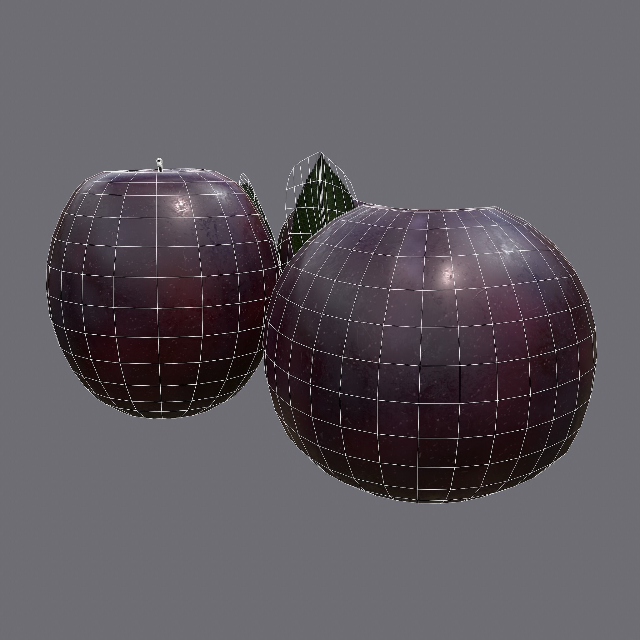 Plum Delicious Purple Low-poly 3D model_33